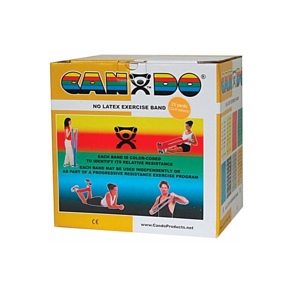 CanDo Latex-Free Exercise Band, Gold, 25 Yard Roll, 1 Roll/Box